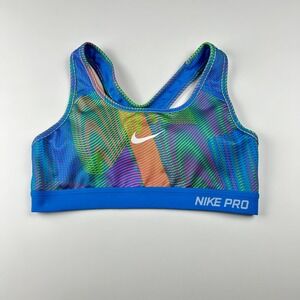 Nike Pro Swoosh Dri-Fit Classic Padded Racerback Frequency Sports Bra Size S